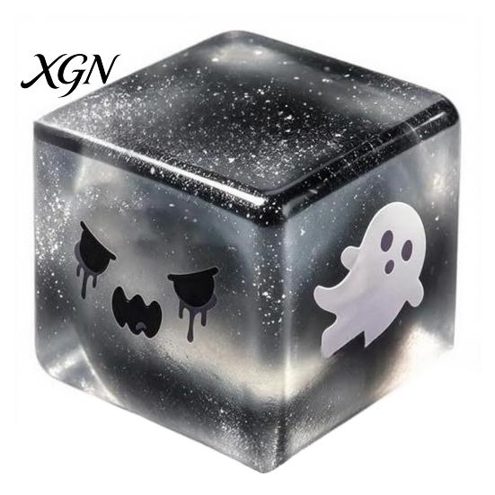 Ice Cube Toy Halloween Ghost Stress Sensory Toy, Anxiety Relief Squeeze Glitter Balls Slow Rising Pinch for Kids Adults