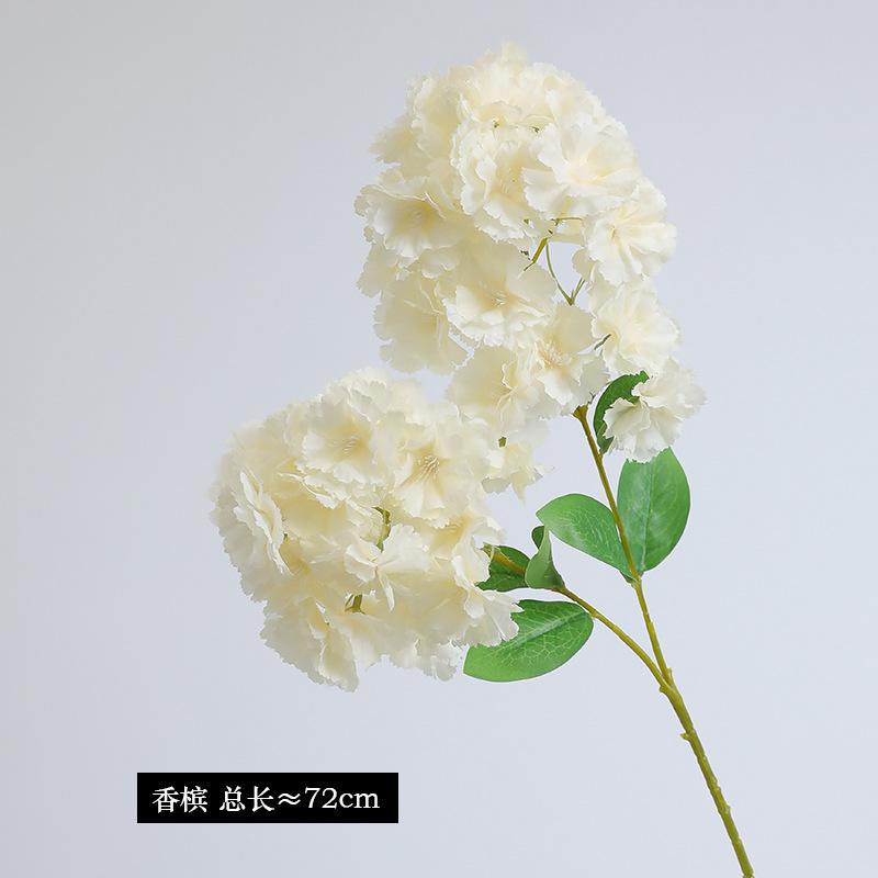 2 Forks Artificial Hydrangeas Flower With Stems DIY For Wedding Party Home Decor Outdoor Bouquet Flowers White Blue Plants Decor