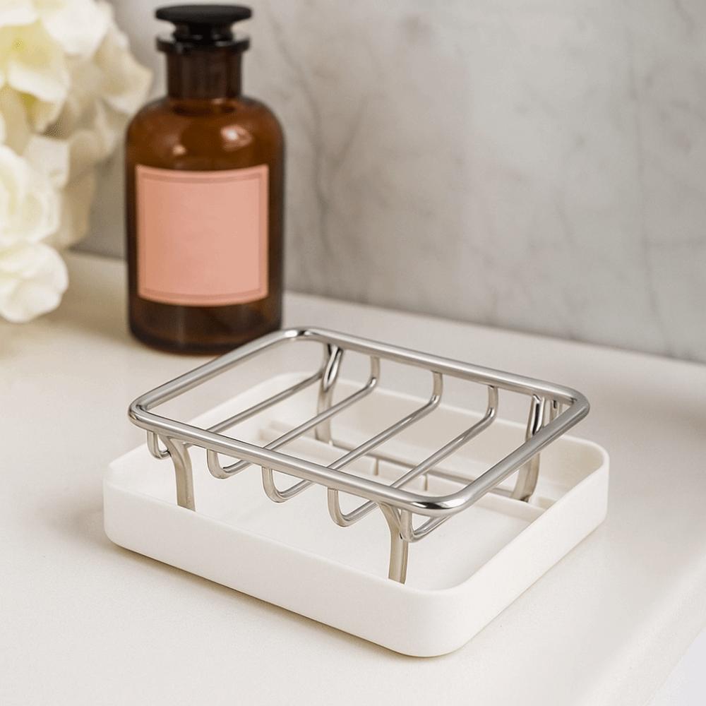 Japanese Style Double-Layer Soap Box Rustproof Soap Storage Box Creative Soap Storage Rack  Kitchen