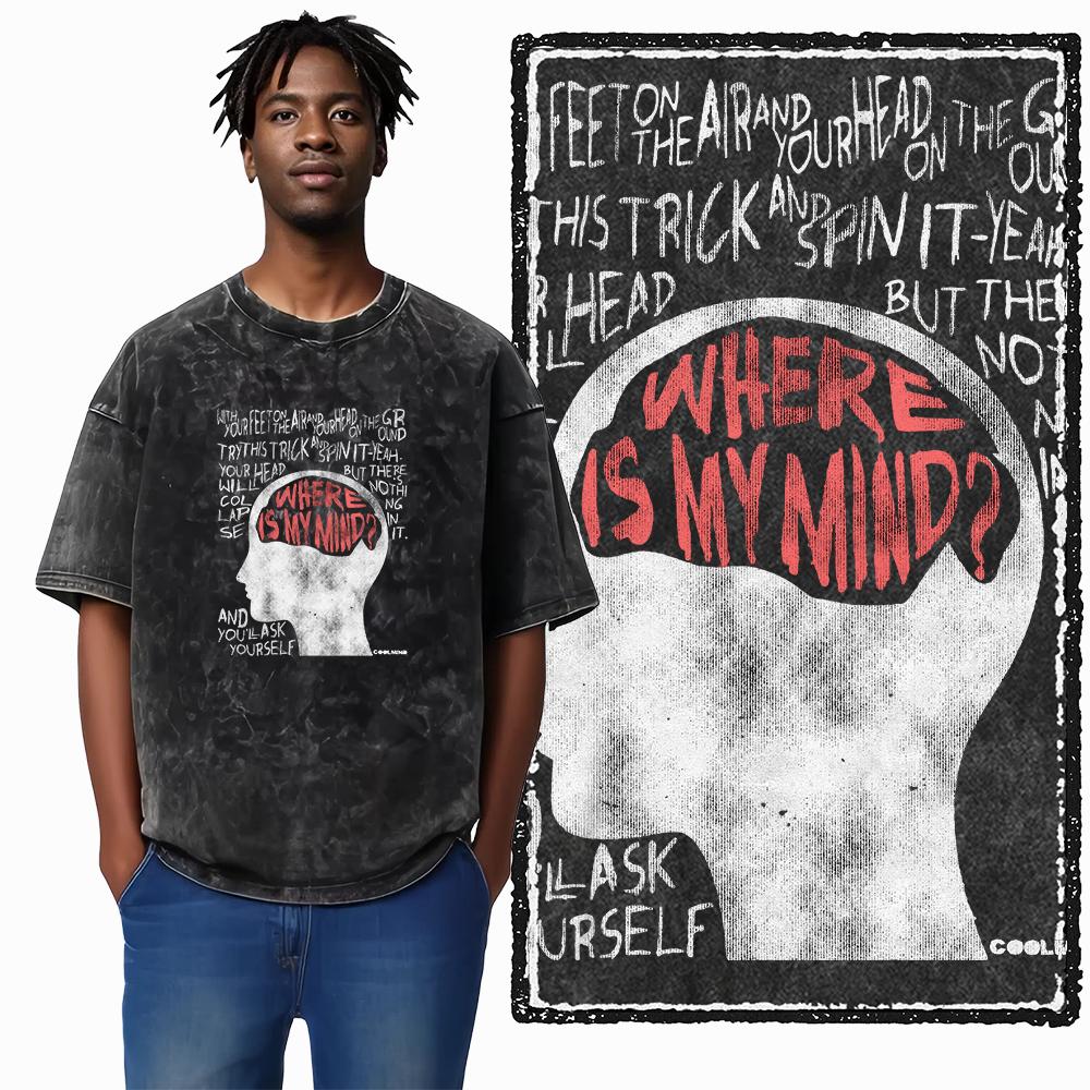 U5 100% Cotton Acid Washed Cool Streetwear Print Unisex T shirt Big size Cool Vintage men tshirt Cool tee shirt for men