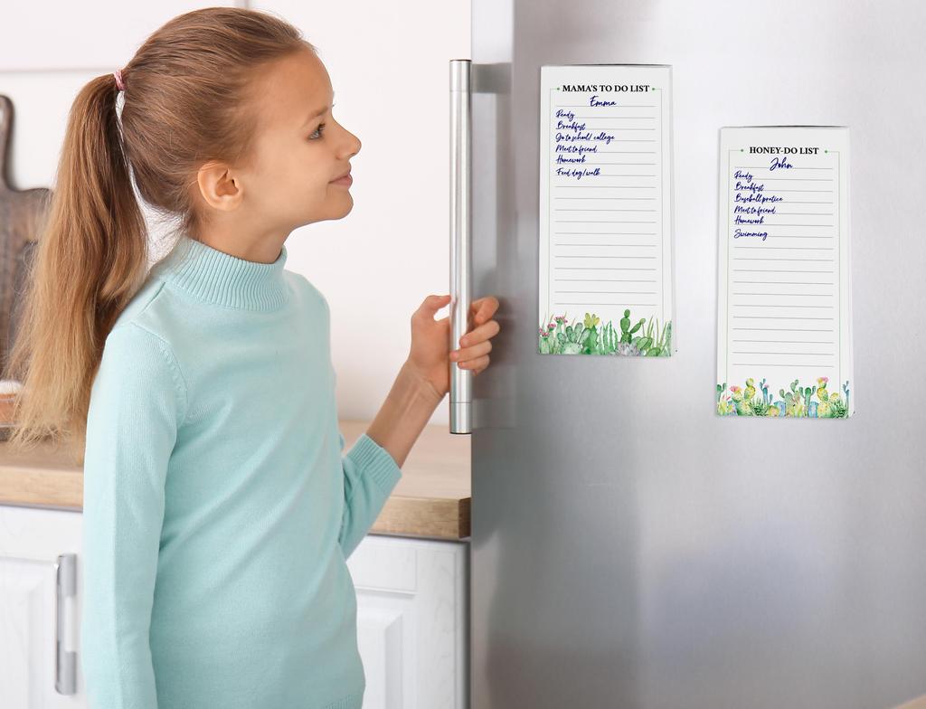 Inkdotpot Pack of 3 Magnetic Fridge To-Do List Notepads- Magnetic Memo Pads For Refrigerator- (50 Sheets