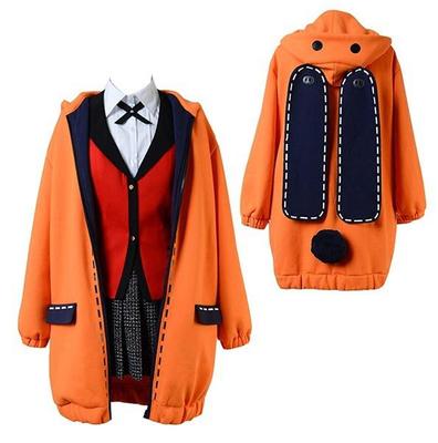 2021 Neuestes Anime Kakegurui Compulsive Gambler Cosplay Kostüm Runa Yomozuki Cosplay Gelber Hoodie Mantel Jacke
