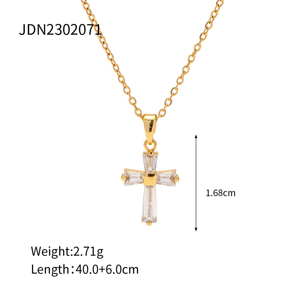 Youthway Delicate White Cubic Zirconia Square Geometric Pendant Necklace Minimalist Charm Collar Jewelry Women