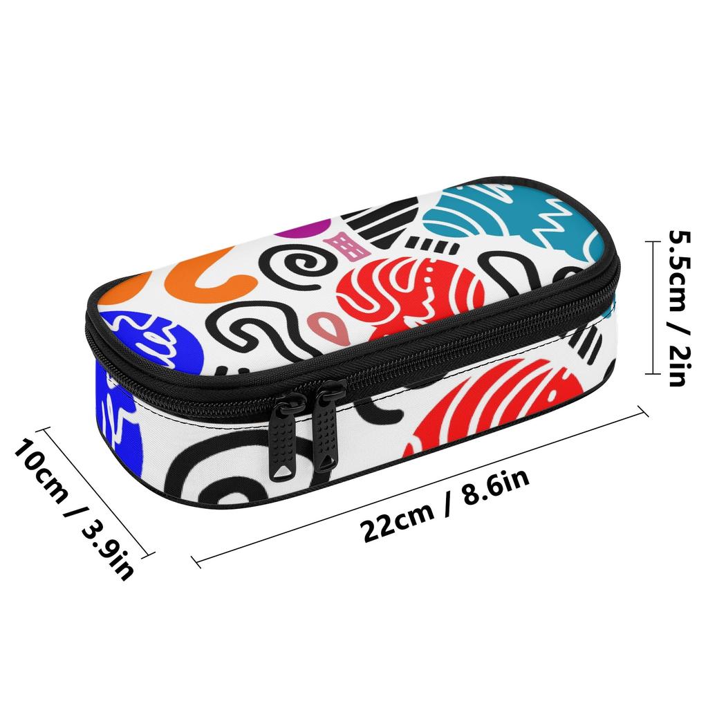 Stationery Storage Bag Printed 300D Polyester Easy Open Zipper with Mesh Pocket Removable Divider and Pen Slots for Boys Girls