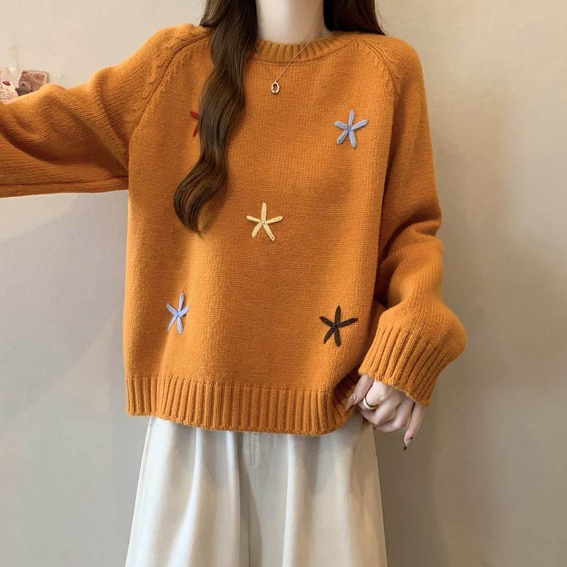 Sweater for Women Autumn Winter Thickened Warm Knitted Stretchy Long Sleeve Oversize Tops