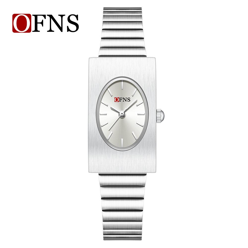 New Fashion Ofns Top Brand 1547 Exquisite Business Women's Quartz Watch Simple Rectangular Retro Light Luxury Niche Alloy