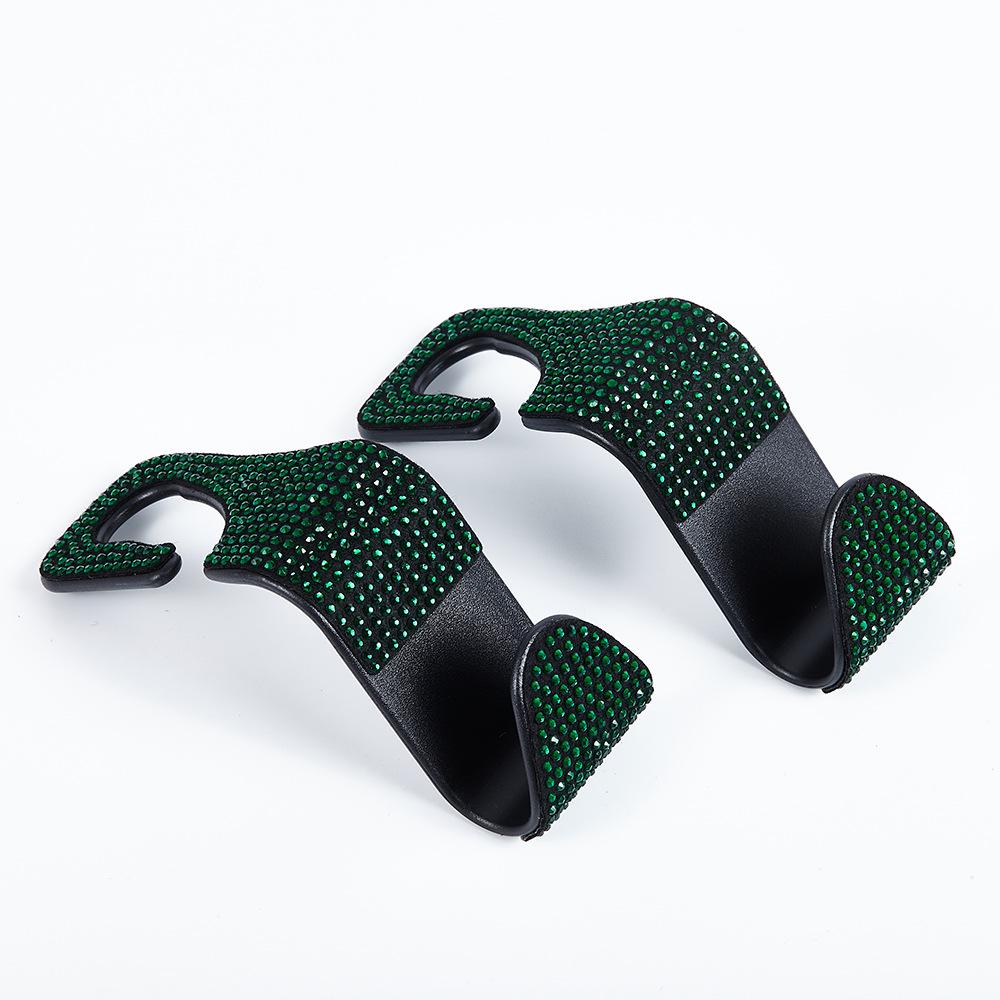 2-Piece Synthetic Diamond Car Hooks, Hidden Car Storage Hooks, Creative Car Seat Hooks & Hangers, Women's Car Accessories
