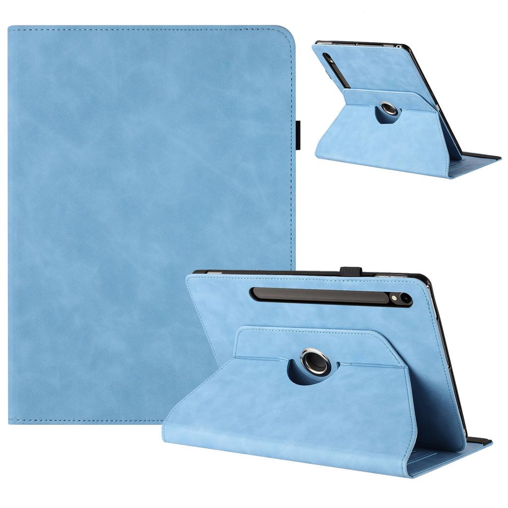 Tablet Case For Samsung Galaxy Tab S10 FE/S9 FE/S9 Rotating Stand Solid Color PU Leather Cover