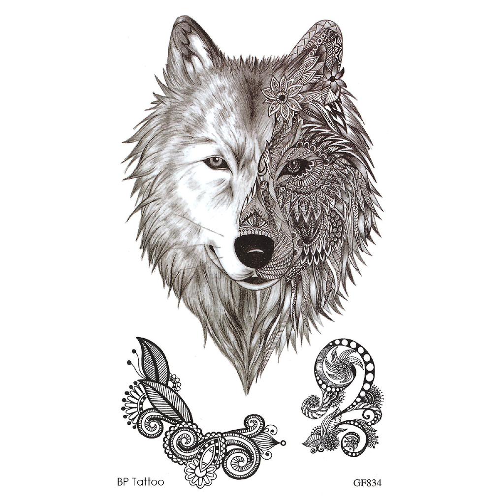 Søt ulv midlertidig tatovering