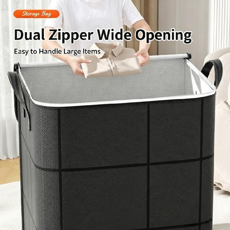 Bedroom Storage Bag Soft Fabric Closet Case for Bedding and Sweaters with Dust Cover and Full Opening Access Indoors