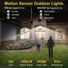 Solar Lights Outdoor Garden 200LED Solar Security Light Motion Sensor 3 Mode Waterproof Solar Powered Flood Lamp Yard Garage