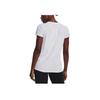 Under Armour Solid Logo Training Casual Sports T-Shirt Women tops White 1370760-100