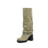 Women's High-heeled Boots Autumn and Winter New Sexy Temperament Thick Heel Square Head Large Size Medium Boots