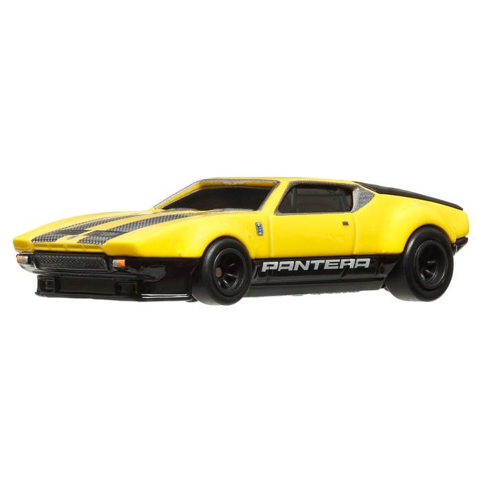 Hot Wheels Boulevard De Tomaso Pantera Gruppo 4 Vehicle Toy Car, Yellow, 1/64 Scale