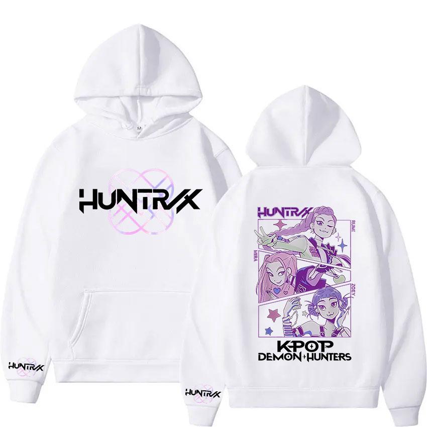 Sudadera con capucha gráfica de Cazadores de Demonios K-pop para hombre y mujer, moda gótica, sudaderas de punto holgadas de manga larga con forro polar