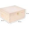 Storage Box - Creative Deco - Unpainted - Wood - 29x25x14 Cm - Clasp