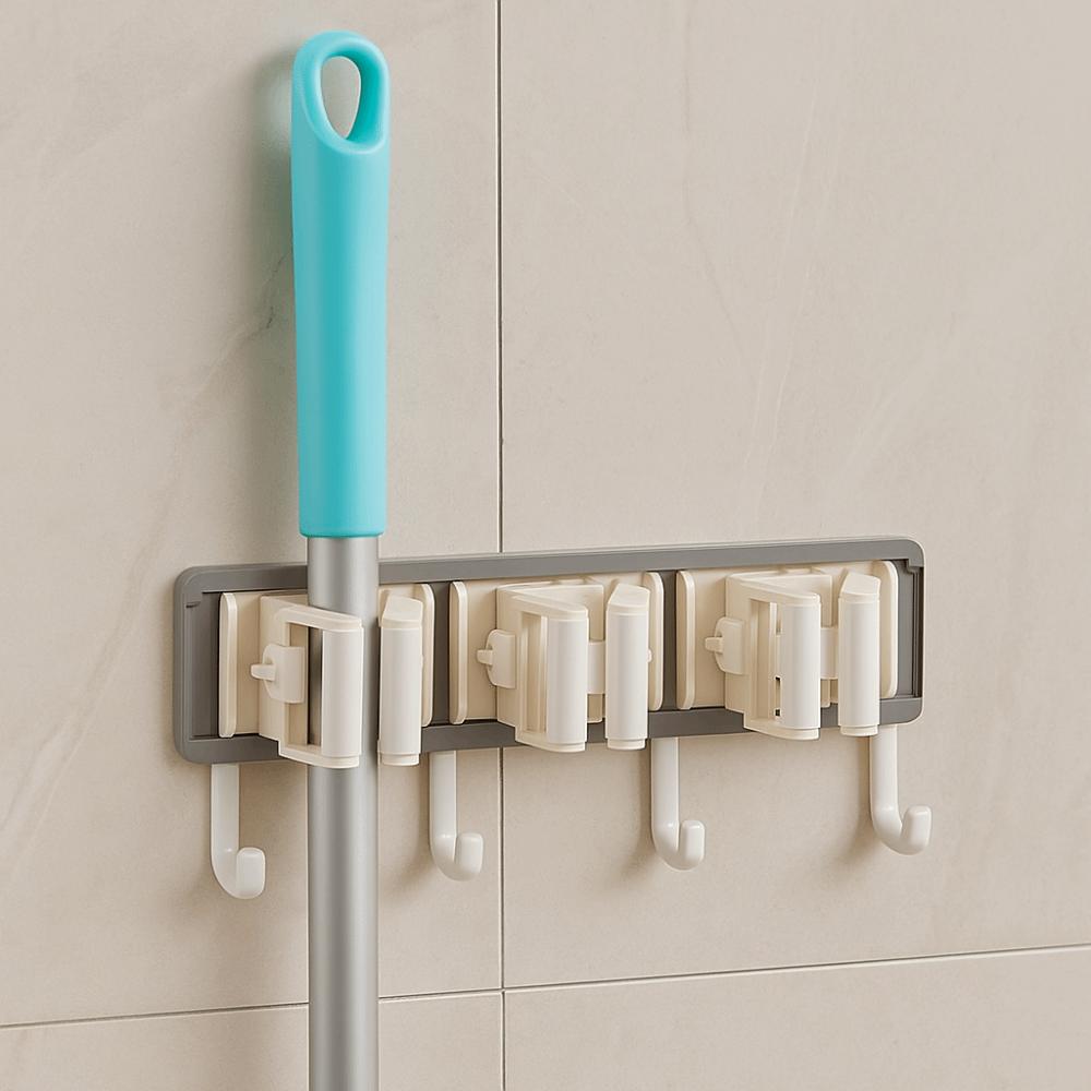 Clip Design Wall Mounted Mop Clip Plastic Broom Hook Mop Broom Organizer Rack  Household Storage