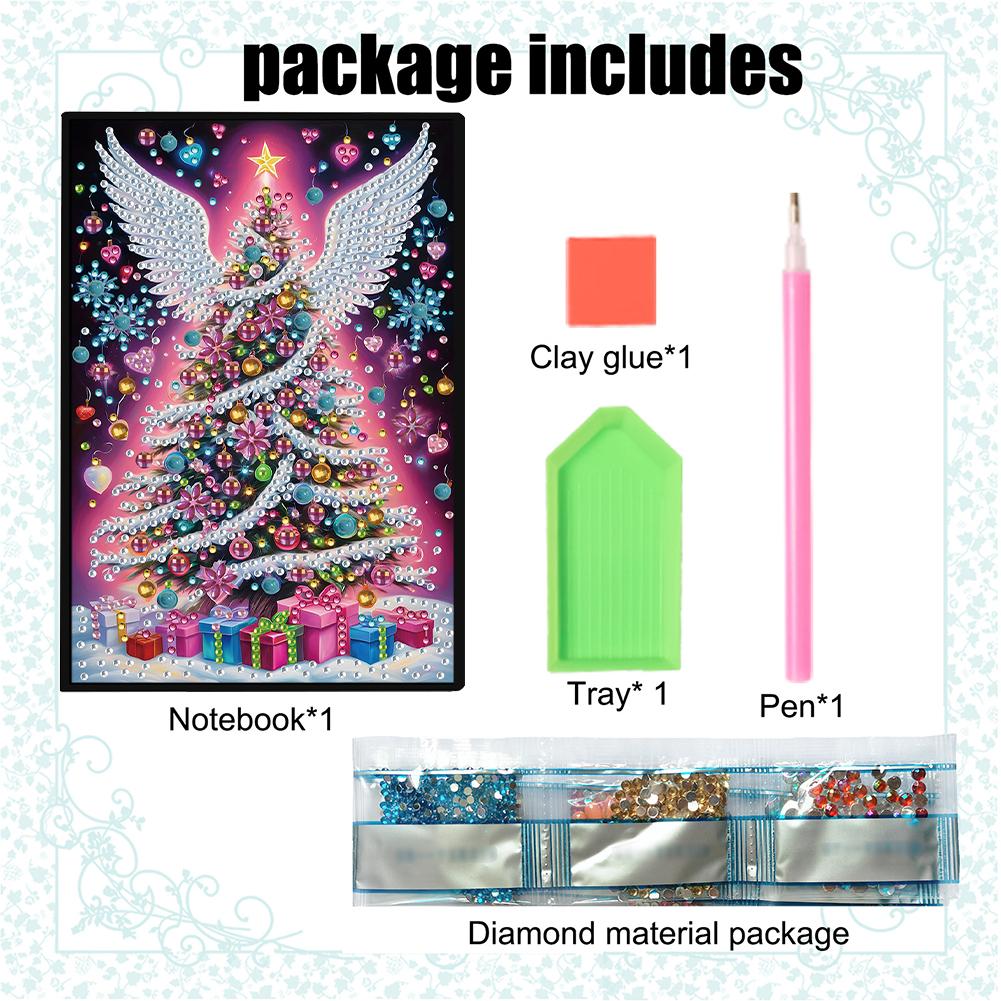 50-seitiges A5-Format 5D DIY Diamantkunst Malbuch-Set Strasskunst Malbuch-Set für Geburtstags- oder Weihnachtsgeschenke