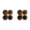 Retro Melaard Tiger's Eye Handmade French Light Luxury Stud Earrings for Women