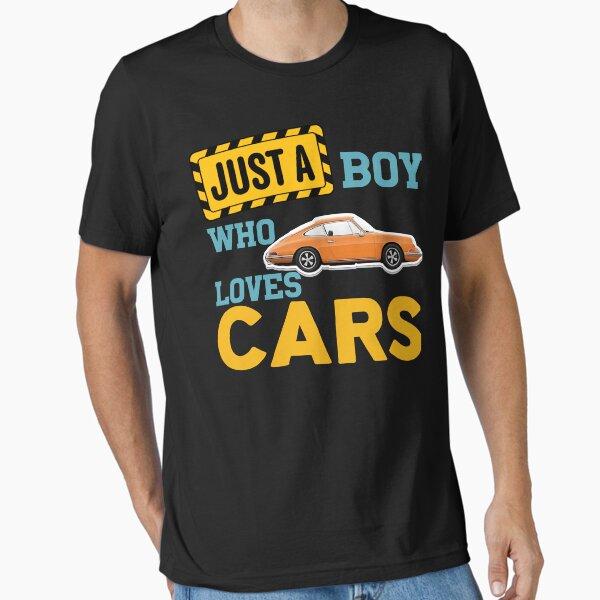 

Men Casual Shirts Short Sleeves Just A Boy Who Loves Cars Black Tees Oversized T-shirts XXXL чорний
