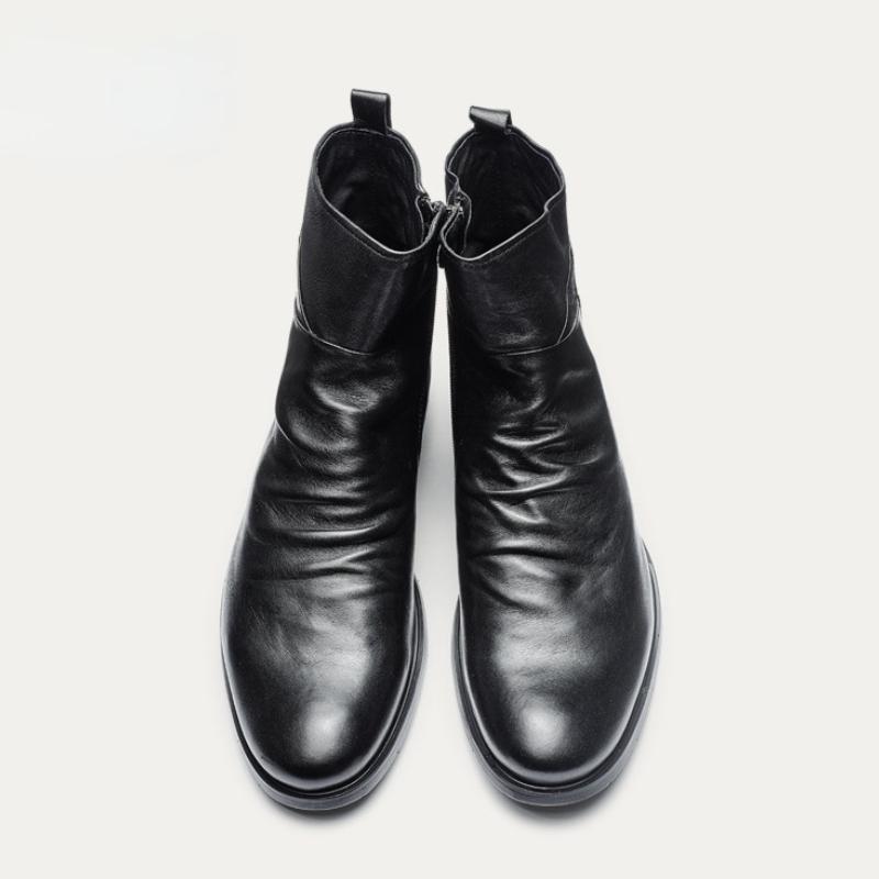 Herren Lederstiefel Herren Freizeitschuhe Niedrige Absätze Rutschfeste Verschleißfeste Wärme Business Komfort Männliche Stiefel Botines Para Hombre