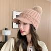 Knitted Baseball Cap Female Rabbit Hair Blended Cap Fleece Warm Wool Cap Autumn And Winter Cold Ear Protector Tide