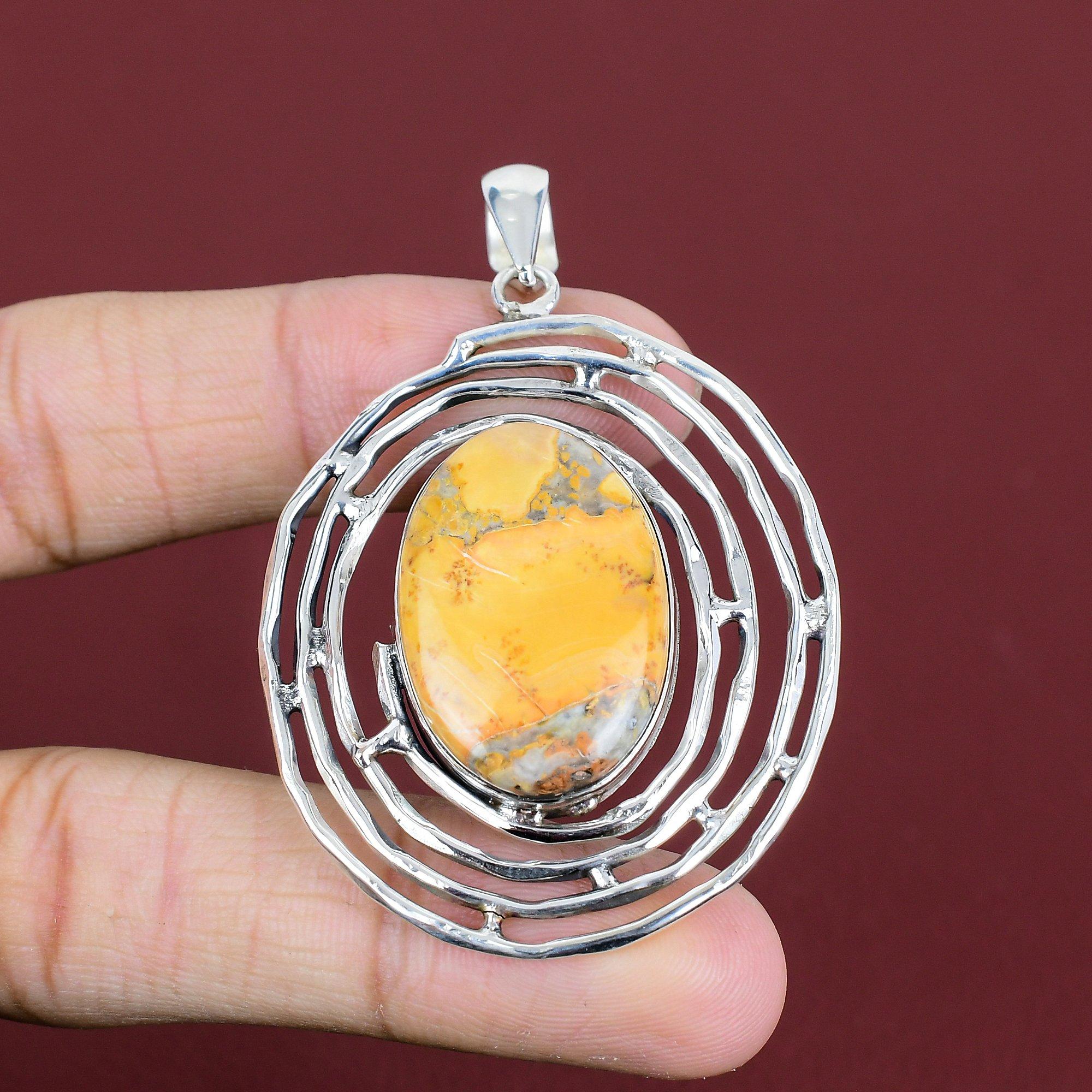 Maligano Jasper Pendant Natural Gemstone Pendant 925 Sterling Silver Pendant Handmade Maligano Jasper Jewelry Gifts For Women Silver Jewelry