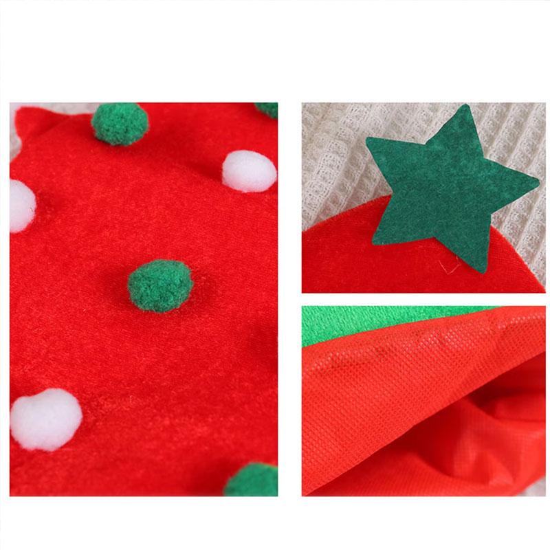 1pc Red Green Festive Party Xmas Christmas Gift Christmas Hat New Year Hat Tree Shape