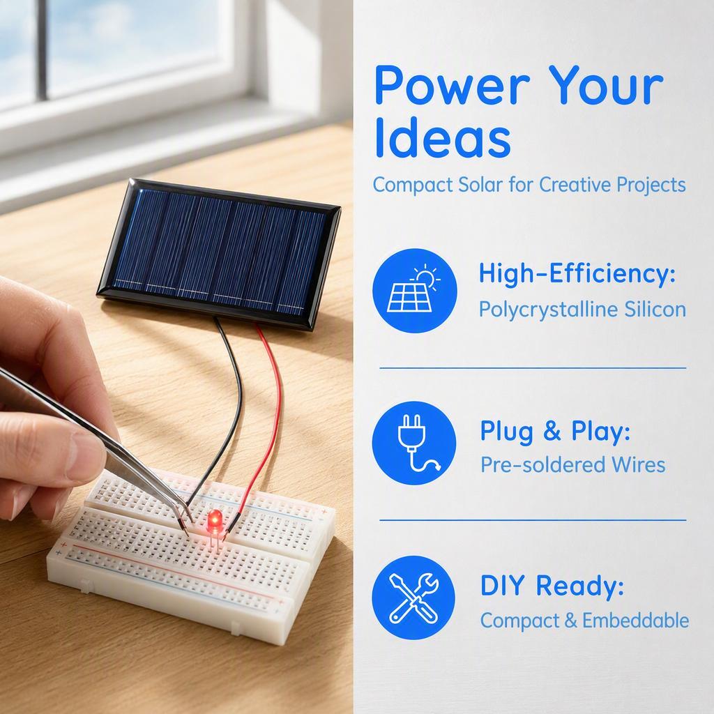 ZINIKIF 10pcs 3V 90mA Epoxy Resin Solar Panels, 62*36mm, Can Be Connected in Series or Parallel, for DIY Toy Education