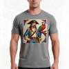 Pirate Painting Tshirt Summer Casual Cotton Tee Oversized Streetwear Tops Vintage Graphic Print Loose Fit Short Sleeve