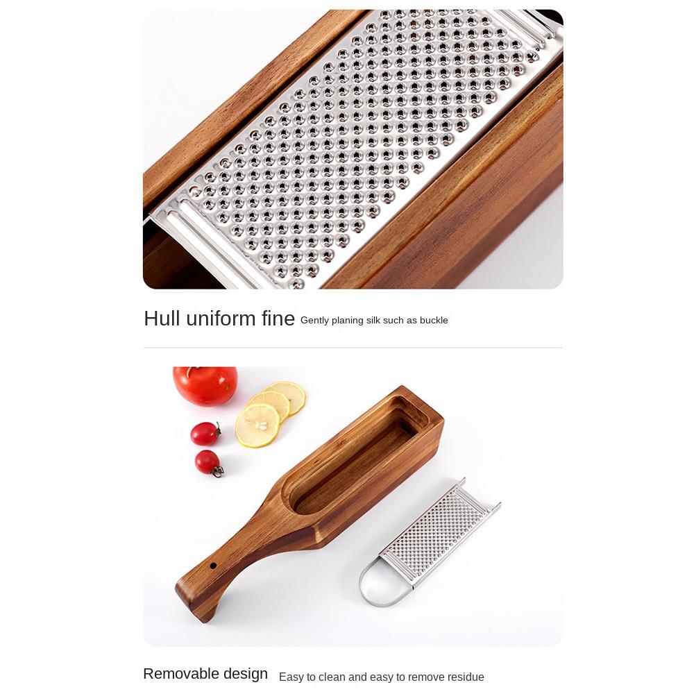 with Handle Stainless Steel Cheese Grater With Wood Container Cheese Slicer Set  Radish