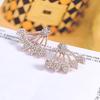 Trendy Crystal Small Stud Earring For Women Korean Daisy Leaves Girls Sweet Earring Fashion Jewelry Accessories