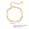 Vnox Paperclip Handmade Link Chain Bracelets,Gold Plated Stainless Steel Simple Bracelet Necklace Sets,For Women Fashion Jewelry
