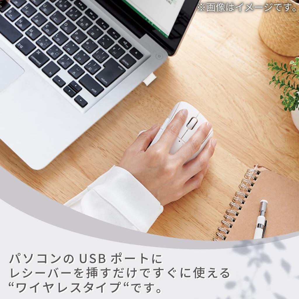 ELECOM Mouse Wireless Mouse SHELLPHA Wireless Quiet Antibacterial 5 Buttons Tilt Wheel White 2.4GHz + M-SH30DBSKWH