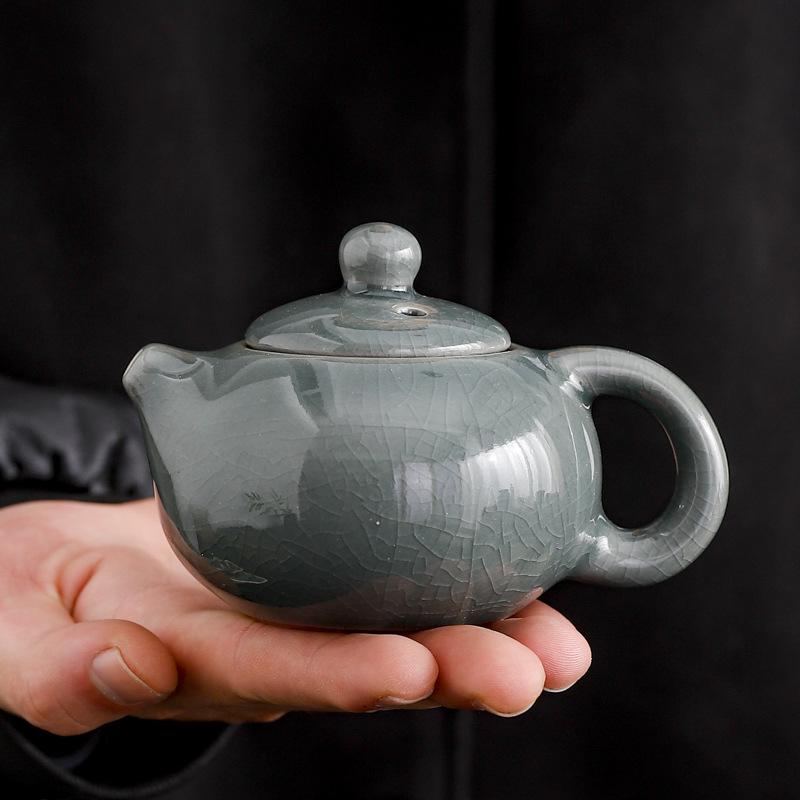 Ge Kiln One Pot Three Cups Travel Tea Set Dehua Ceramic Teapot Modern Simple Portable Storage Bag Business Gift