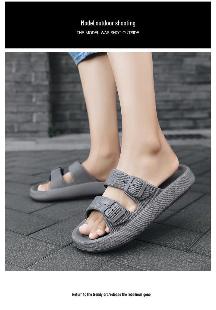 Men's Lightweight Outdoor Beach Slippers - Hole Design, Single Strap, Large Size Sandals
