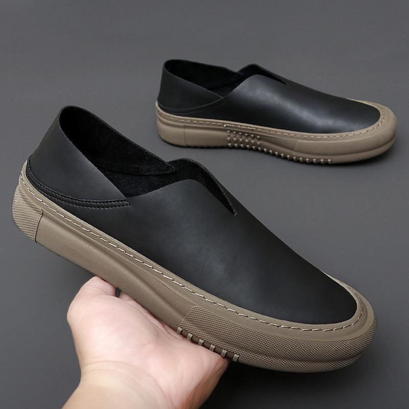 

Весна-лето 2025 новая обувь-бини из воловьей кожи с перфорацией, дышащая, на одной педали, легкая обувь для вождения, повседневная обувь для ленивых, мужская обувь 44