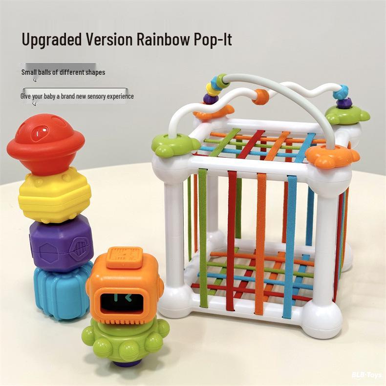 

Upgraded Rainbow Sesele Matching Building Blocks: Soothing, Shape & Color Cognition for Early Education