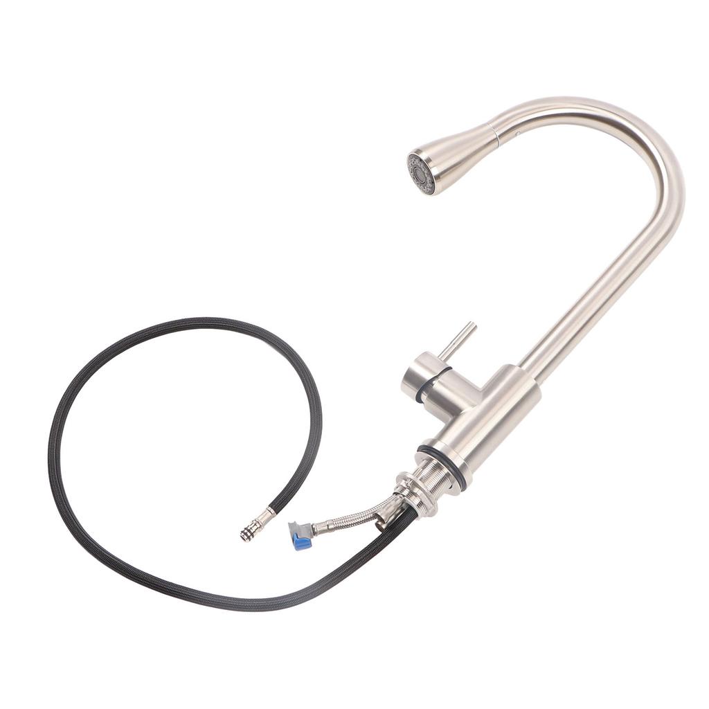 Bateria kuchenna z wyciąganą wylewką Stal nierdzewna 304 Trzy tryby Jednouchwytowa Bateria umywalkowa