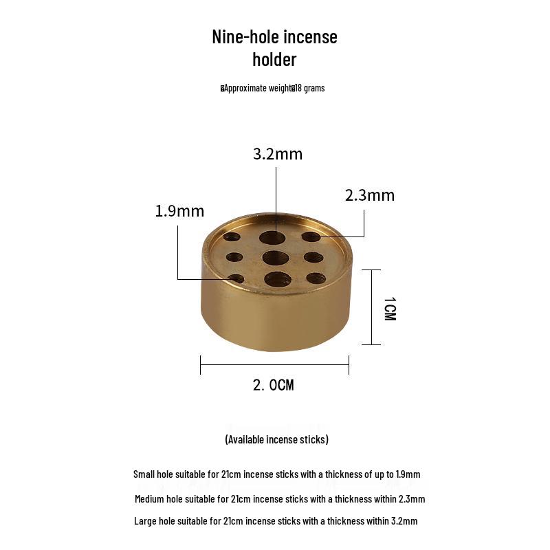 Brass Multi-Style Incense Holder: Coil, Gourd, Nine-Hole, Water Drop, and Sitting Tray Burner.