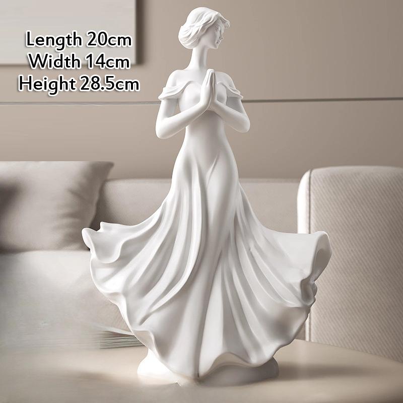 High-end Sculpture Cream Wind Figure Art for Home Decorations, Creative Simulation Resin Gift, Office and Study Living Room, 1Pc