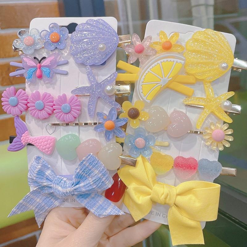 Heart Shape Cute Baby Hairgrips Korean Metal Butterfly Child Hair Accessories Flower Kids Hair Clips for Thick Hair