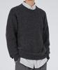 GLW Mild Heathered Crew Neck Sweater Oversized Knit Black