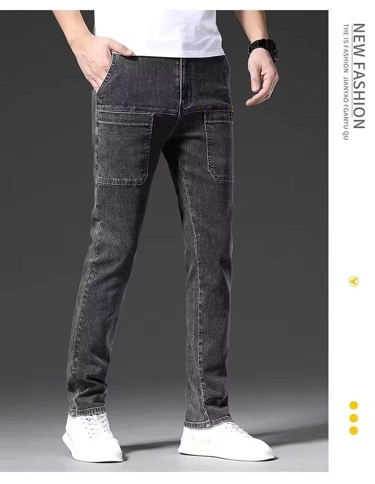 Jeans da Uomo alla Moda Slim Fit Gamba Dritta Multi-tasche Elasticizzati - Collezione Autunno/Inverno