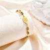 Vintage Rosary Bamboo Bead Chain Virgin Bracelet for Women,Stainless Steel Our Lady's Cross Bracelets,Charm Religious Jewelry