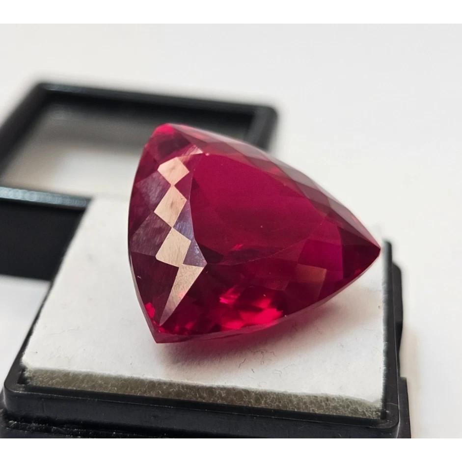 Certified Ruby Red Trillion Cut 30 Ct Top Quality Loose Gemstone