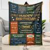 Happy Birthday Inspirational Quotes Flannel Blanket-Soft and Suitable for Sofas,Beds,Offices,Travel,All Seasons,Great Gift for Holidays and Birthdays.