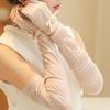 Summer Pearl Sleeves Outdoor Sun Protection Women Bow Long Ice Seeves Sun Protection Sleeves Thin Gloves Sunscreen Accessories