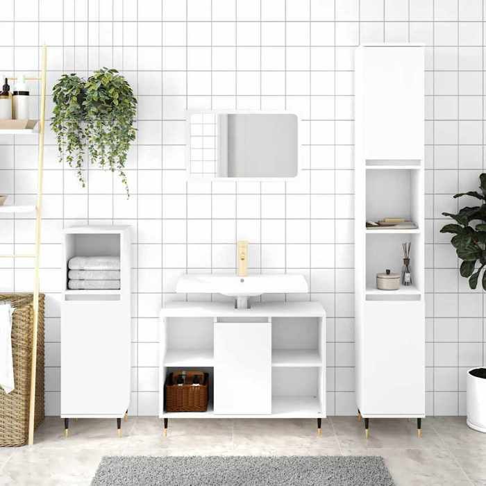 VidaXL Armoire de salle de bain blanc 80x33x60 cm bois d'ingénierie 831620