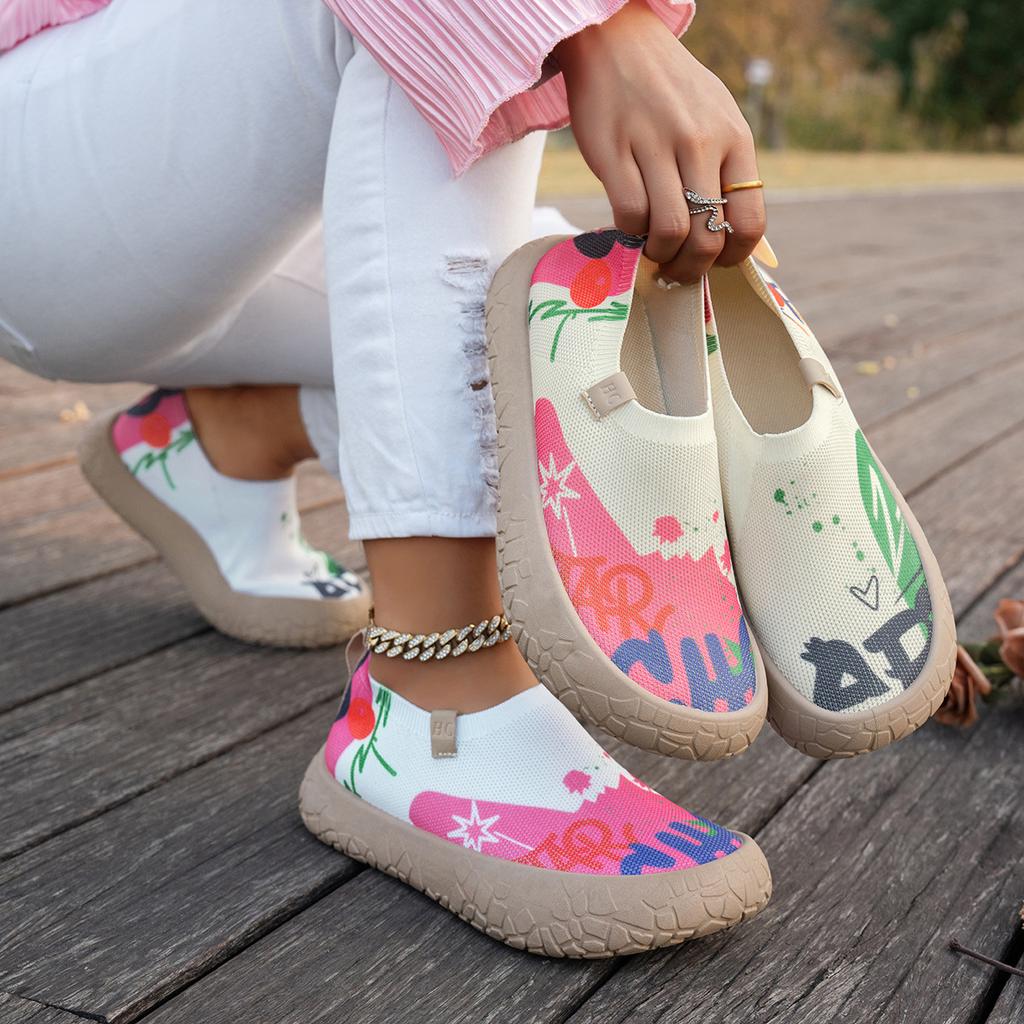 Women's Spring and Summer Casual Flat Shoes, Multi-color Shoes, Light and Breathable Shoes Are Suitable for Outdoor Leisure Sports, Women Shoes